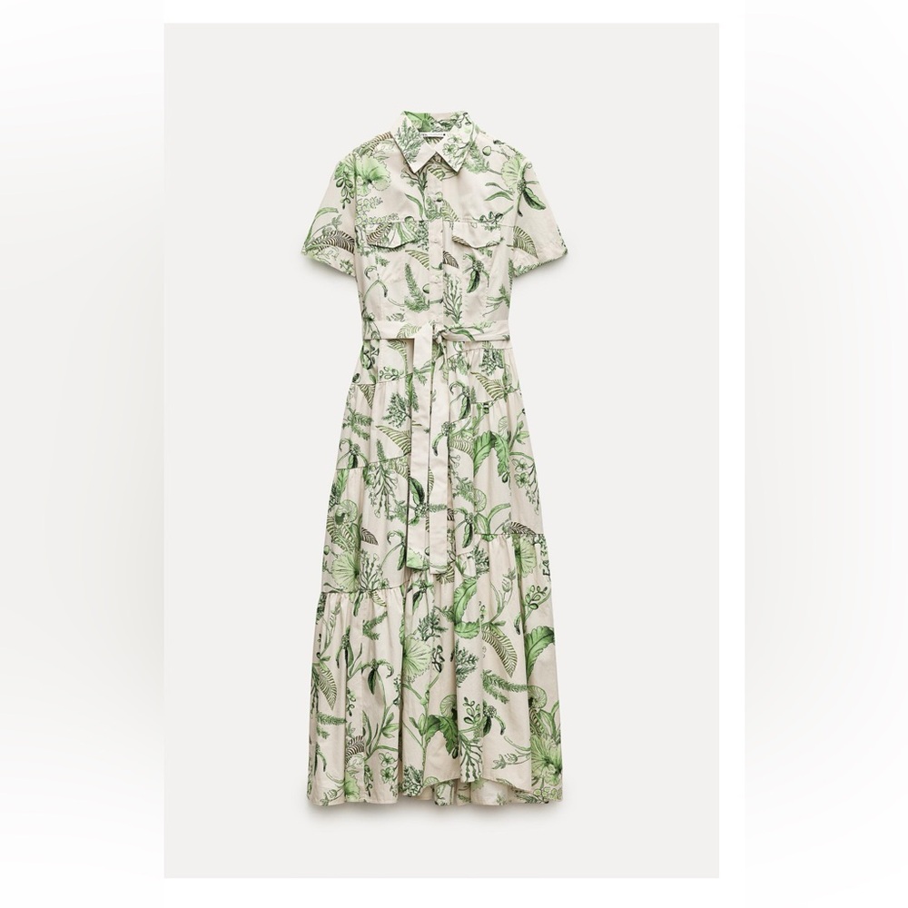 Zara printed shirt dress ZW collection